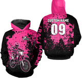 Maxcorners Custom Pink Motocross Jersey for Men Women Upf30+ Dirt Bike Shirt Motorcycle Jersey| MT2709