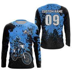 Maxcorners Custom Blue Motocross Jersey for Men Women Upf30+ Dirt Bike Shirt Motorcycle Jersey| MT2709