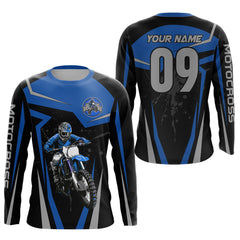 Maxcorners Blue Custom Dirt Bike Jersey Motocross Jersey Motocross 3d Shirts LM2809