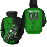 Maxcorners Custom Dirt Bike Jersey Green Motocross Jersey Upf30+ Mens Women Motocross Shirt| MT2809
