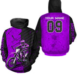 Maxcorners Custom Dirt Bike Jersey Purple Motocross Jersey Upf30+ Mens Women Motocross Shirt| MT2809