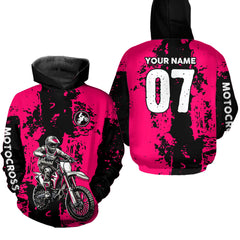 Maxcorners Custom Dirt Bike Jersey Pink Motocross Jersey Upf30 Mens Women Racing Shirt| MT2809