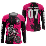 Maxcorners Custom Dirt Bike Jersey Pink Motocross Jersey Upf30 Mens Women Racing Shirt| MT2809