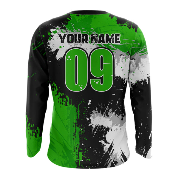 Maxcorners Adult&Kid Green Custom Motocross Jersey UPF30+ MX Racing Dirt Bike Racewear| MT2809