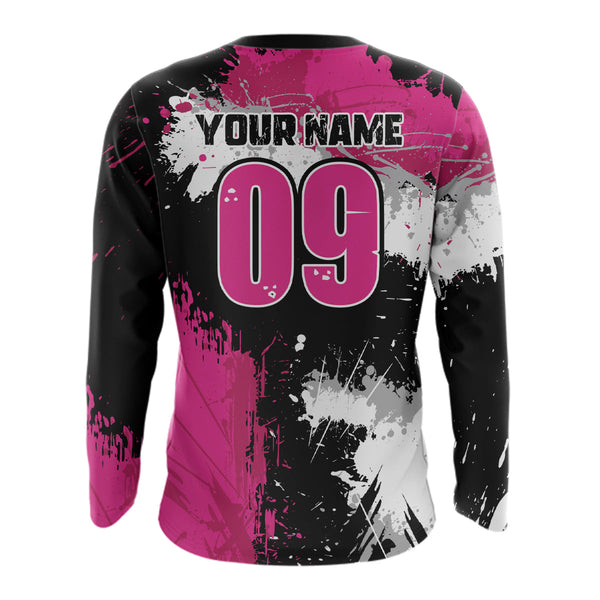 Maxcorners Adult&Kid Pink Custom Motocross Jersey UPF30+ MX Racing Dirt Bike Racewear| MT2809