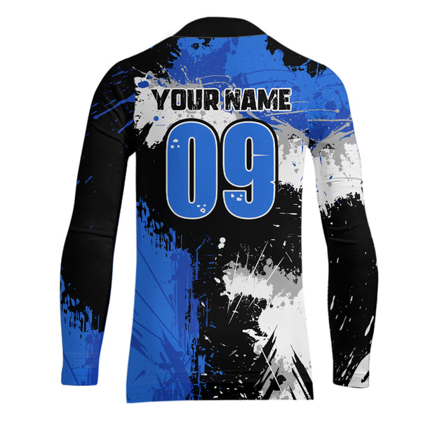 Maxcorners Adult&Kid Blue Custom Motocross Jersey UPF30+ MX Racing Dirt Bike Racewear| MT2809