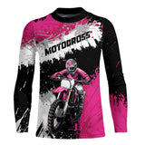 Maxcorners Adult&Kid Pink Custom Motocross Jersey UPF30+ MX Racing Dirt Bike Racewear| MT2809