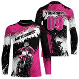 Maxcorners Adult&Kid Pink Custom Motocross Jersey UPF30+ MX Racing Dirt Bike Racewear| MT2809