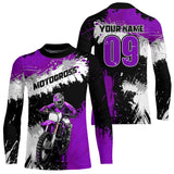 Maxcorners Adult&Kid Purple Custom Motocross Jersey UPF30+ MX Racing Dirt Bike Racewear| MT2809