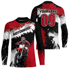 Maxcorners Adult&Kid Red Custom Motocross Jersey UPF30+ MX Racing Dirt Bike Racewear| MT2809
