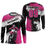 Maxcorners Adult&Kid Pink Custom Motocross Jersey UPF30+ MX Racing Dirt Bike Racewear| MT2809