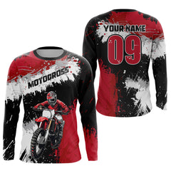 Maxcorners Adult&Kid Red Custom Motocross Jersey UPF30+ MX Racing Dirt Bike Racewear| MT2809