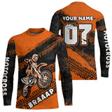 Maxcorners Custom Motocross Jersey Orange Mens Women Upf30+ Dirt Bike Jersey Racing Shirt| MT2709