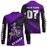 Maxcorners Custom Motocross Jersey Purple Mens Women Upf30+ Dirt Bike Jersey Racing Shirt| MT2709