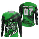 Maxcorners Custom Motocross Jersey Green Mens Women Upf30+ Dirt Bike Jersey Racing Shirt| MT2709