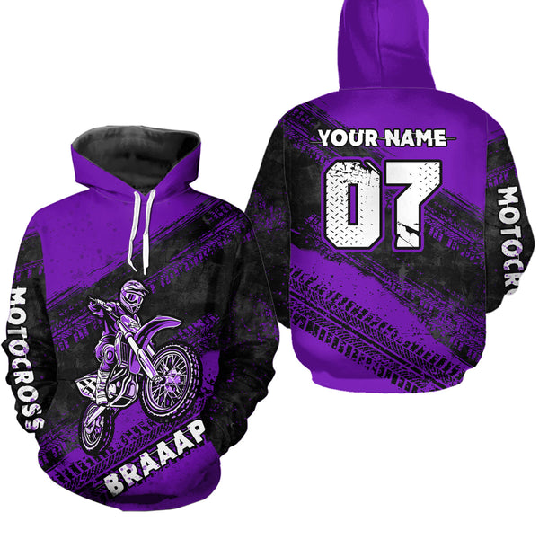 Maxcorners Custom Motocross Jersey Purple Mens Women Upf30+ Dirt Bike Jersey Racing Shirt| MT2709