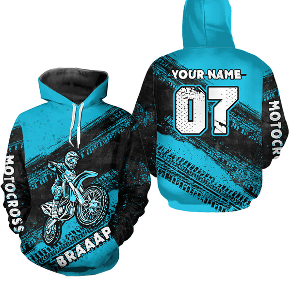 Maxcorners Custom Motocross Jersey Turquoise Mens Women Upf30+ Dirt Bike Jersey Racing Shirt| MT2709