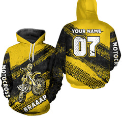 Maxcorners Custom Motocross Jersey Yellow Mens Women Upf30+ Dirt Bike Jersey Racing Shirt| MT2709