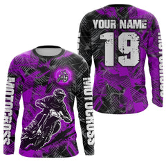 Maxcorners Purrple Custom Dirt Bike Jersey Motocross Jersey Upf30+ Motocross Shirt LM2809