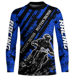 Maxcorners Motocross Jersey Upf30+ Custom Dirt Bike Jersey Mens Women Off-Road Jersey Adult&Kid MT2809 Blue