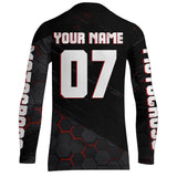 Maxcorners Motocross Jersey Upf30+ Custom Dirt Bike Jersey Mens Women Off-Road Jersey Adult&Kid MT2809 Red