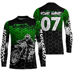 Maxcorners Green Motocross Jersey Upf30+ Custom Dirt Bike Jersey Mens Women Off-Road Jersey Adult&Kid| MT2709