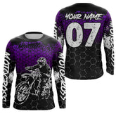 Maxcorners Purple Motocross Jersey Upf30+ Custom Dirt Bike Jersey Mens Women Off-Road Jersey Adult&Kid| MT2709