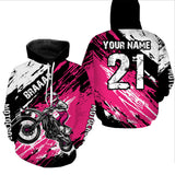 Maxcorners Adult&Kid pink custom dirt bike jersey Motocross jersey mens women braaap motocross shirt| MT2709