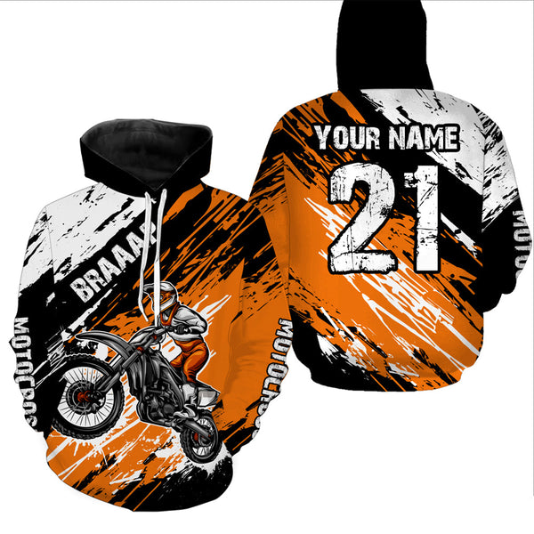 Maxcorners Adult&Kid orange custom dirt bike jersey Motocross jersey mens women braaap motocross shirt| MT2709