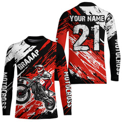 Maxcorners Adult&Kid red custom dirt bike jersey Motocross jersey mens women braaap motocross shirt| MT2709