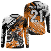 Maxcorners Adult&Kid orange custom dirt bike jersey Motocross jersey mens women braaap motocross shirt| MT2709