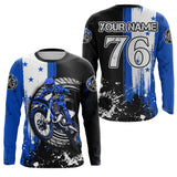Maxcorners Custom Dirt Bike Jersey Patriotic Motocross Jersey Upf30+ Mens Motocross Shirt| MT2709