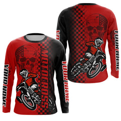 Maxcorners Custom Motocross Jersey Skull UPF30+ MX Racing Biker Off-road Dirt Bike Racewear LM2809