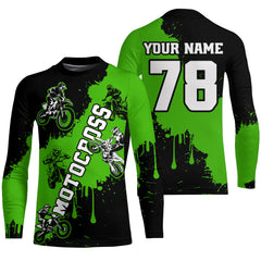 Maxcorners Green custom dirt bike jersey adult&kid Motocross jersey upf30+ mens women Motocross Shirt| MT2709