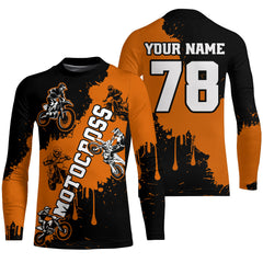 Maxcorners Orange custom dirt bike jersey adult&kid Motocross jersey upf30+ mens women Motocross Shirt| MT2709