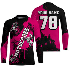Maxcorners Pink custom dirt bike jersey adult&kid Motocross jersey upf30+ mens women Motocross Shirt| MT2709