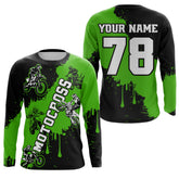 Maxcorners Green custom dirt bike jersey adult&kid Motocross jersey upf30+ mens women Motocross Shirt| MT2709