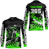 Maxcorners Green Dirt Bike Jersey Motocross Jersey Upf30+ Custom Mens Women Off-Road Jersey MT2809