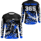 Maxcorners Blue Dirt Bike Jersey Motocross Jersey Upf30+ Custom Mens Women Off-Road Jersey MT2809