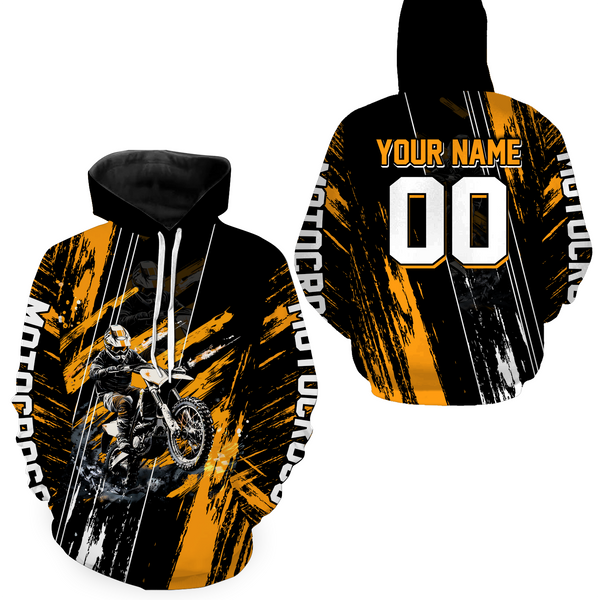 Maxcorners Adult&Kid Orange Dirt Bike Jersey Motocross Jersey Upf30+ Custom Mens Women Off-Road Jersey| MT2709