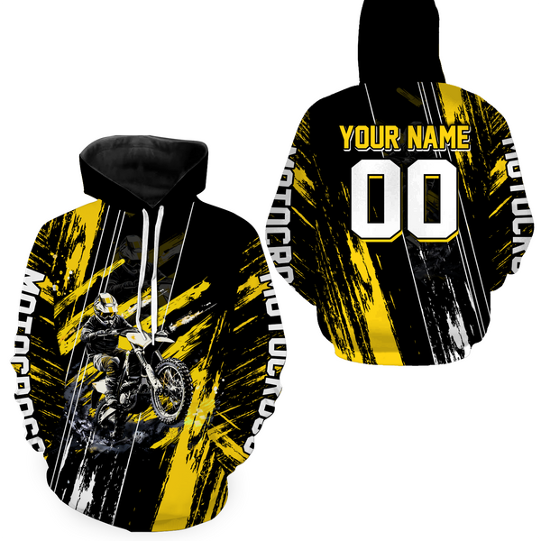 Maxcorners Adult&Kid Yellow Dirt Bike Jersey Motocross Jersey Upf30+ Custom Mens Women Off-Road Jersey| MT2709