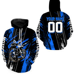 Maxcorners Adult&Kid Blue Dirt Bike Jersey Motocross Jersey Upf30+ Custom Mens Women Off-Road Jersey| MT2709