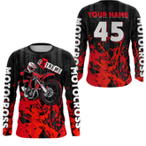 Maxcorners Adult&Kid red custom Motocross jersey upf30+ dirt bike jersey mens women Motocross Shirt| MT2709