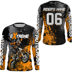 Maxcorners Adult&Kid orange custom dirt bike jersey motocross jersey mens women extreme motocross shirt| MT2709