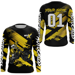 Maxcorners Yellow Custom Dirt Bike Jersey Motocross Jersey Upf30+ Motocross Shirt| LM2809