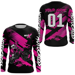 Maxcorners Pink Custom Dirt Bike Jersey Motocross Jersey Motocross Shirt LM2809