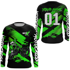 Maxcorners Green Custom Dirt Bike Jersey Motocross Jersey Motocross Shirt LM2809