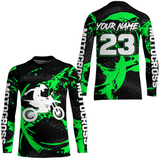 Maxcorners Custom Dirt Bike Jersey Green Motocross Jersey Upf30+ Mens Women Racing Shirt MT2809