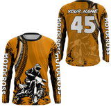 Maxcorners Adult&Kid Orange Custom Motocross Jersey UPF30+ MX Racing Biker Off-road Dirt Bike Racewear|  LM2809