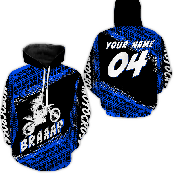 Maxcorners Custom Dirt Bike Jersey Blue Motocross Jersey Upf30+ Mens Women Racing Shirt MT2809